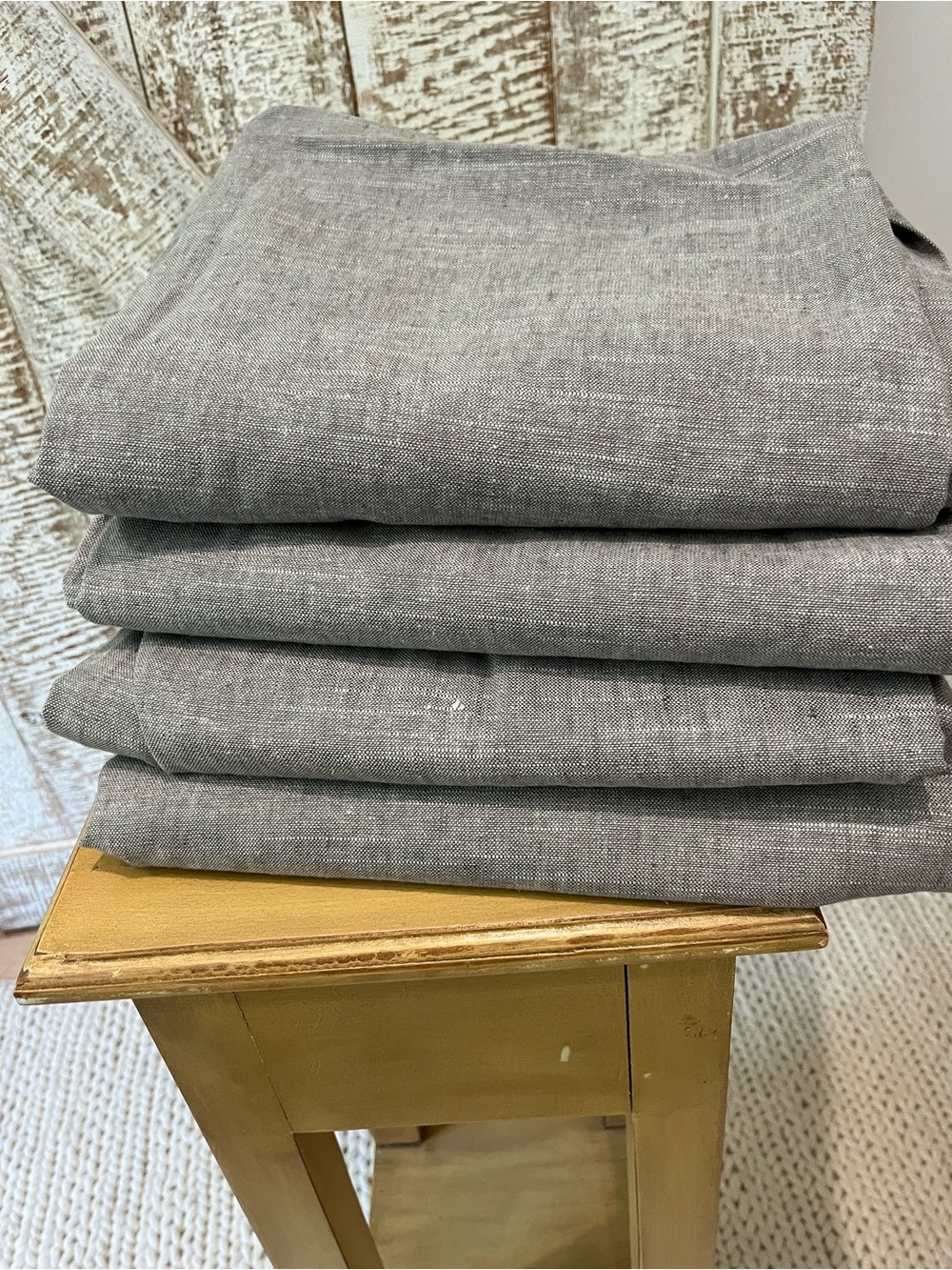 Pottery Barn Gray Linen Drapes Lined Set of 4 50” x 84”